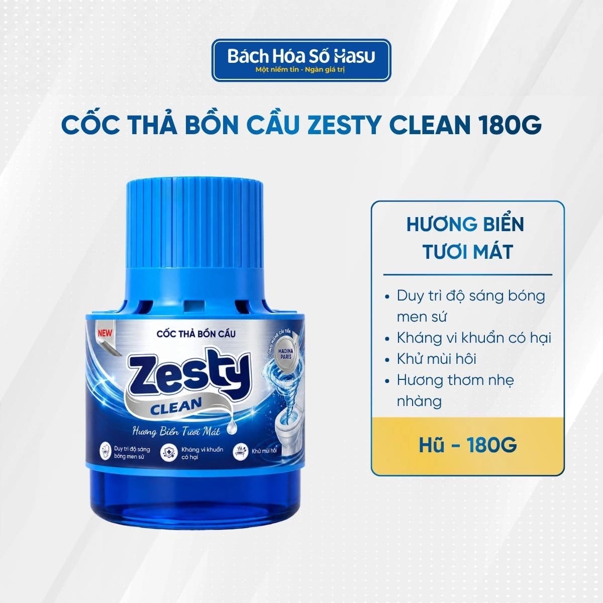 Cốc thả bồn cầu Zesty Clean hương biển tươi mát 180g