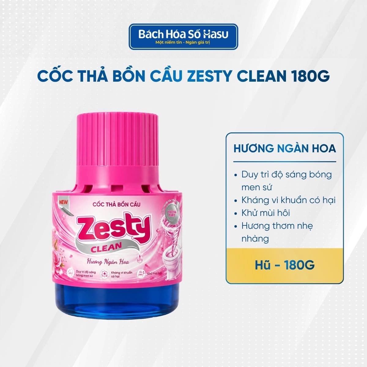 Cốc thả bồn cầu Zesty Clean hương ngàn hoa 180g